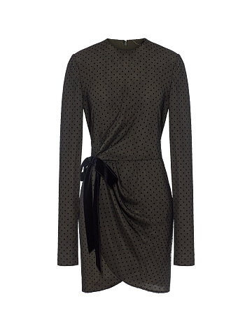 Khaki Polka Dot Mini Dress, 1