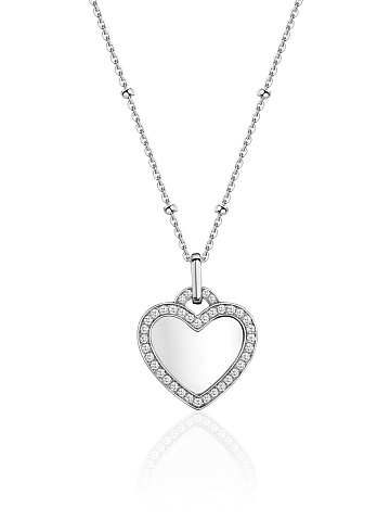 Heart-shaped pendant necklace in white gold, 1