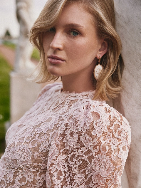 Rose Gold, Brown Diamonds & Cameo Earrings, 4