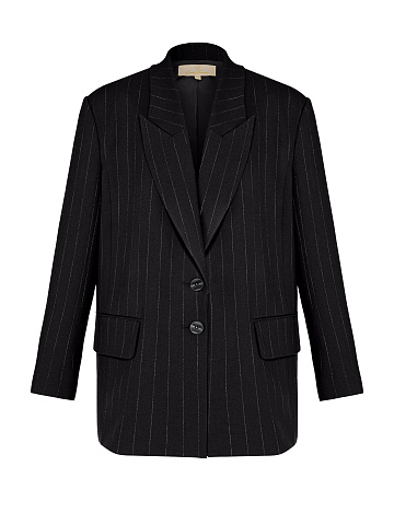 Black Oversized Striped Jacket, 1