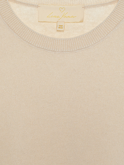 Beige angora jumper with short sleeves, 3
