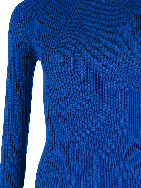 Blue ribbed knit turtleneck, 3 Blue ribbed knit turtleneck, 3