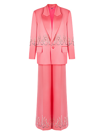 Hot Pink Rhinestones Silk Suit, 1