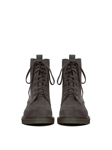 Charcoal Suede Lace Up Boots, 2