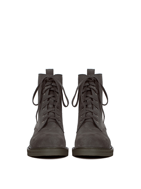 Charcoal Suede Lace Up Boots, 2