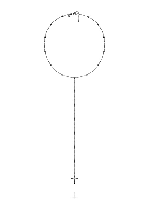 Black Gold & Black Diamonds Cross Necklace, 1