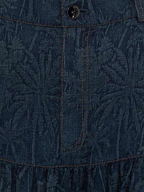 Blue Jacquard Midi Skirt, 3