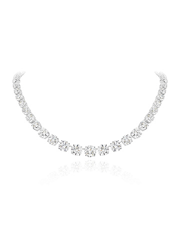 White gold necklace with round diamonds, 1
