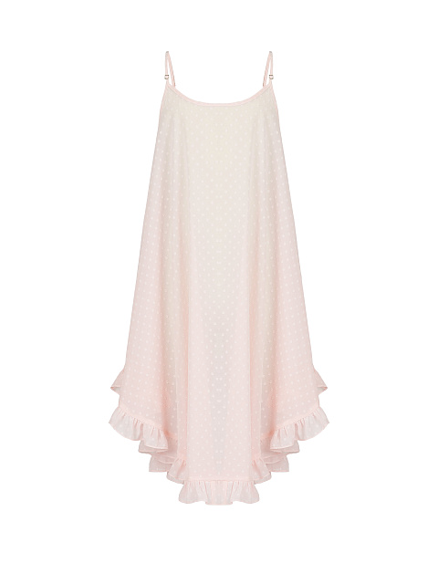 Light Pink Polka-Dot Chiffon Girl's Sundress, 1