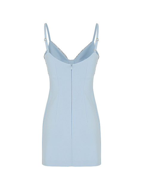 Light Blue & Silver Sequin Jersey Mini Dress, 2