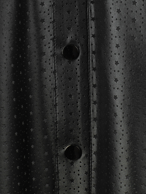 Black Perforated Faux Leather Shirt, 5 Black Perforated Faux Leather Shirt, 5