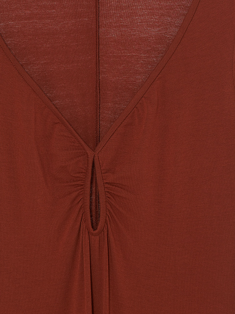 Brown Rayon Jersey Midi Dress, 4