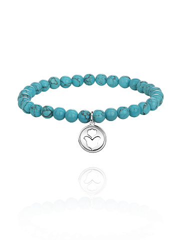 Silver & Turquoise Beaded Bracelet, 1