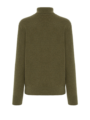 Men's Green Cashmere Turtleneck Sweater, 2
