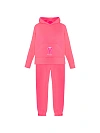 Костюм детский из ярко-розового трикотажа, худи c вышивкой Y на кармане, брюки на резинке Костюм детский из ярко-розового трикотажа, худи c вышивкой Y на кармане, брюки на резинке