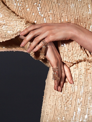 Rose Gold Diamond Tassel Ring, 2