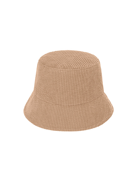 Beige Embroidery Corduroy Bucket Hat, 2