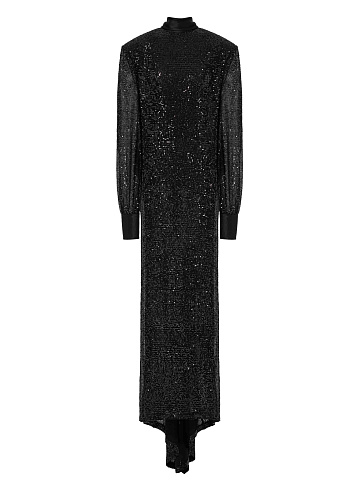 Black sequin maxi dress, 1