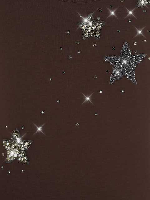 Brown Rhinestones Tank Top, 3