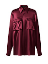 Блуза из бордового шелка, супатная застежка, воротник, манжеты, без подплечников Блуза из бордового шелка, супатная застежка, воротник, манжеты, без подплечников
