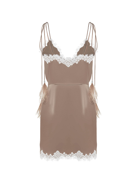 Mini silk dress with lace, 2 Mini silk dress with lace, 2