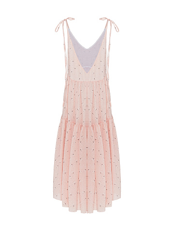 Light Pink Flower Printed Cotton Sundress, 2