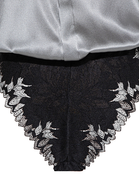 Gray silk bodysuit blouse, 3