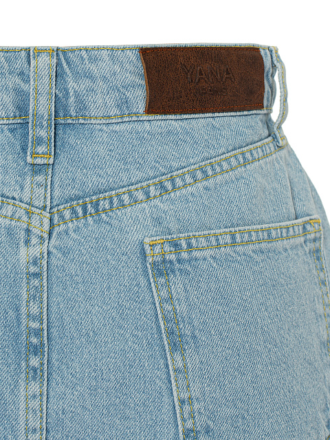 Light Blue Denim Mini Skirt, 5