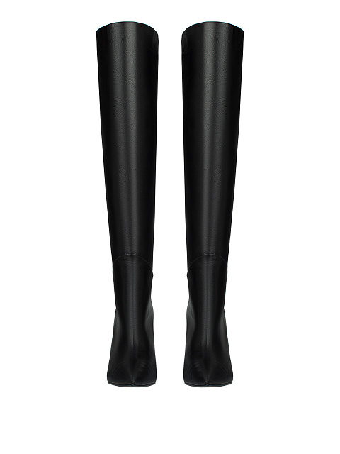 Black Leather Stiletto Boots, 2