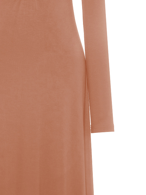 Beige Rayon Jersey Maxi Dress, 4