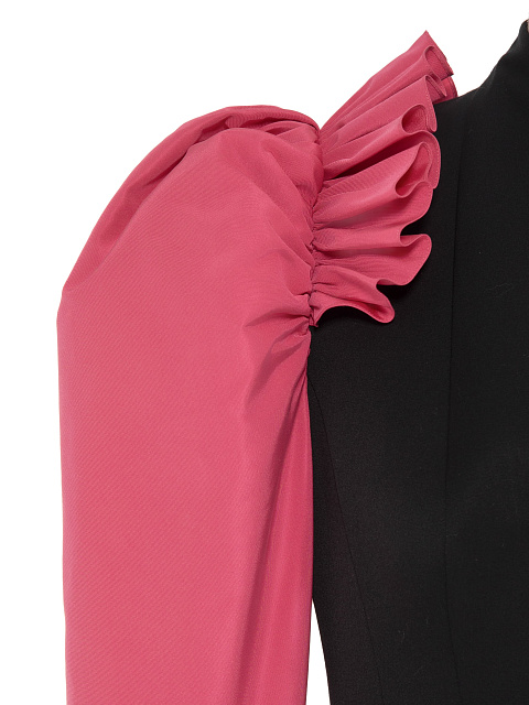 Black mini dress with voluminous sleeves, 6