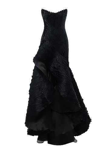Black Feather Maxi Dress, 1