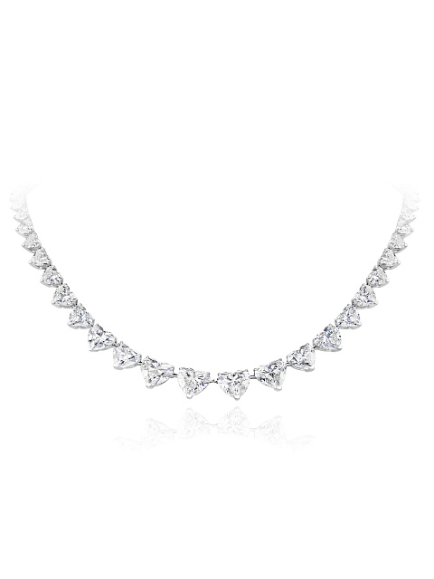 White gold necklace with heart-cut diamonds, 1