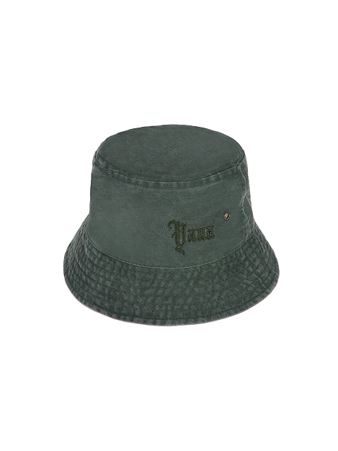 Green Embroidered Cotton Bucket Hat, 1