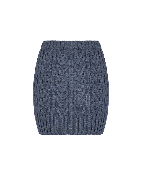 Blue Cable Knit Mini Skirt, 2