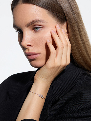 White gold horseshoe bracelet with diamonds, 2