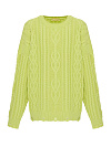 Светло-зеленый унисекс хлопковый свитер с косами