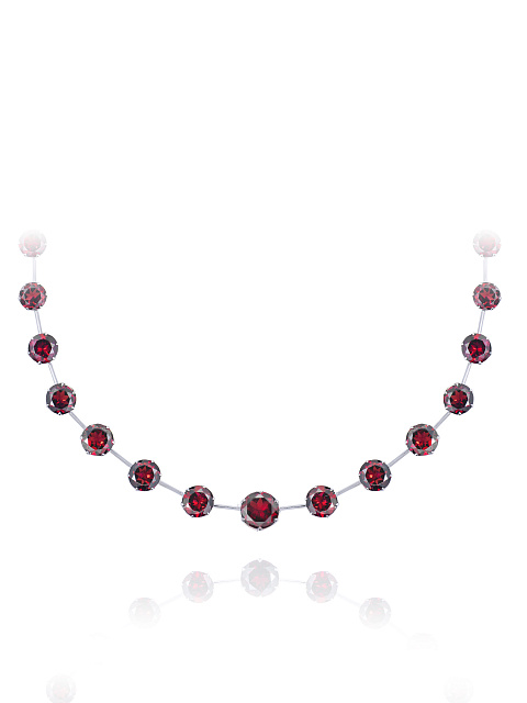 White Gold Garnet Diamond Necklace, 1