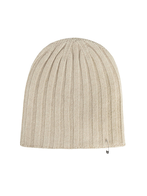 Beige Cashmere Safety Pin Beanie, 1