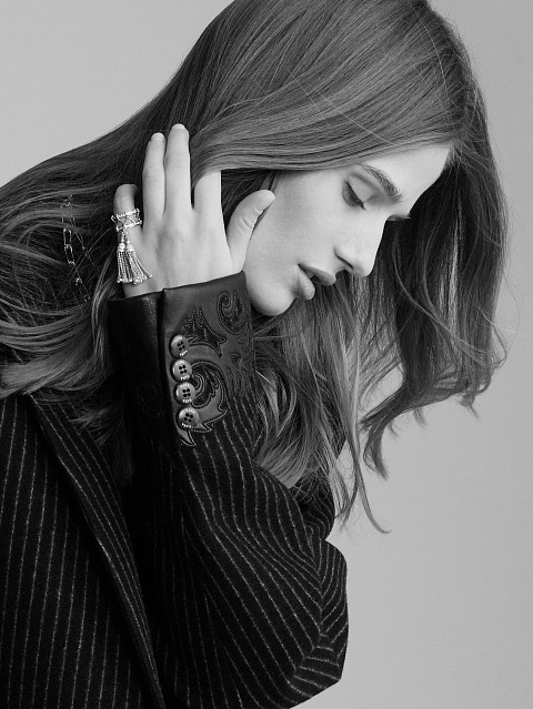 White Gold Diamond Tassel Ring, 6