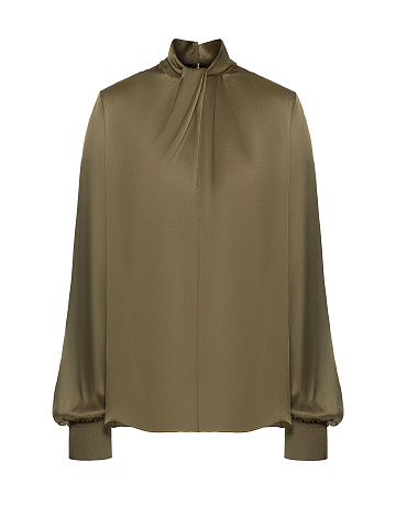 Olive Green Silk Blouse, 1