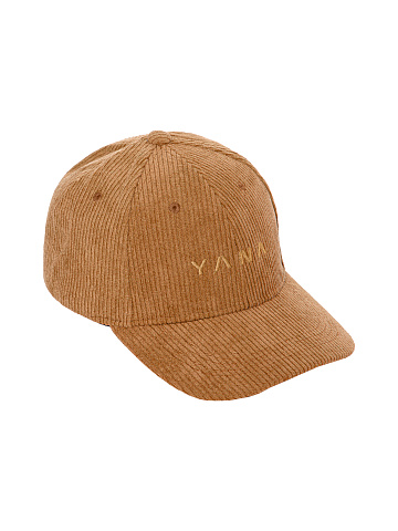Caramel corduroy cap with Yana embroidery, 1