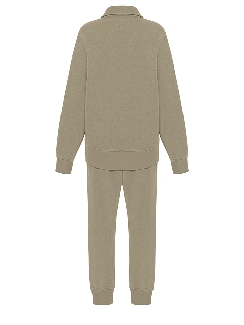 Men's Olive Green Jersey Suit, 2