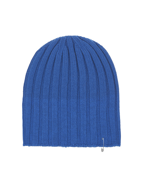 Electric Blue Cashmere Safety Pin Beanie, 1