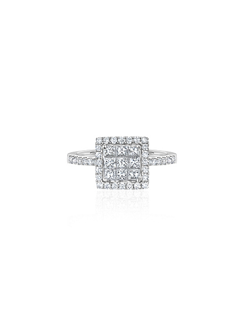 Ring with princess-cut diamonds, 5 Ring with princess-cut diamonds, 5