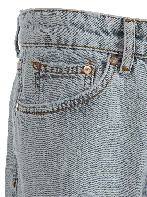 Distressed Light Grey Cotton Jeans, 6 Distressed Light Grey Cotton Jeans, 6