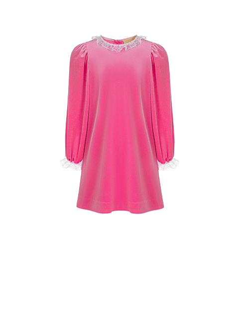 Pink Velvet Girl's Dress, 3