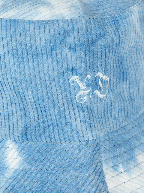 Blue Tie-dye & Blue Embroidery Corduroy Bucket Hat, 3