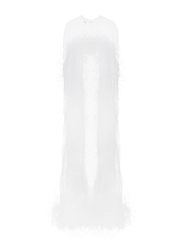 White Boa Trimmed Cape, 1