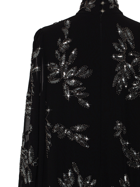 Black Sequin Maxi Dress & Scarf Set, 3